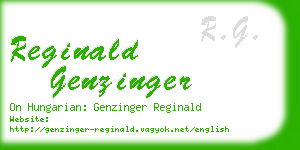 reginald genzinger business card